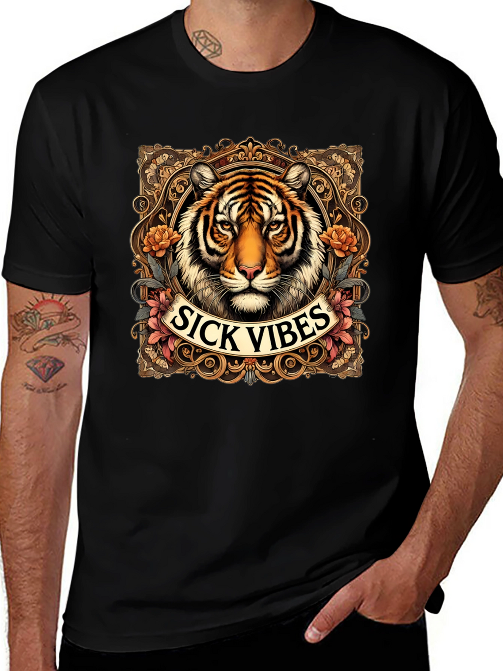 Sick Vibes Tiger Graphic T-Shirt