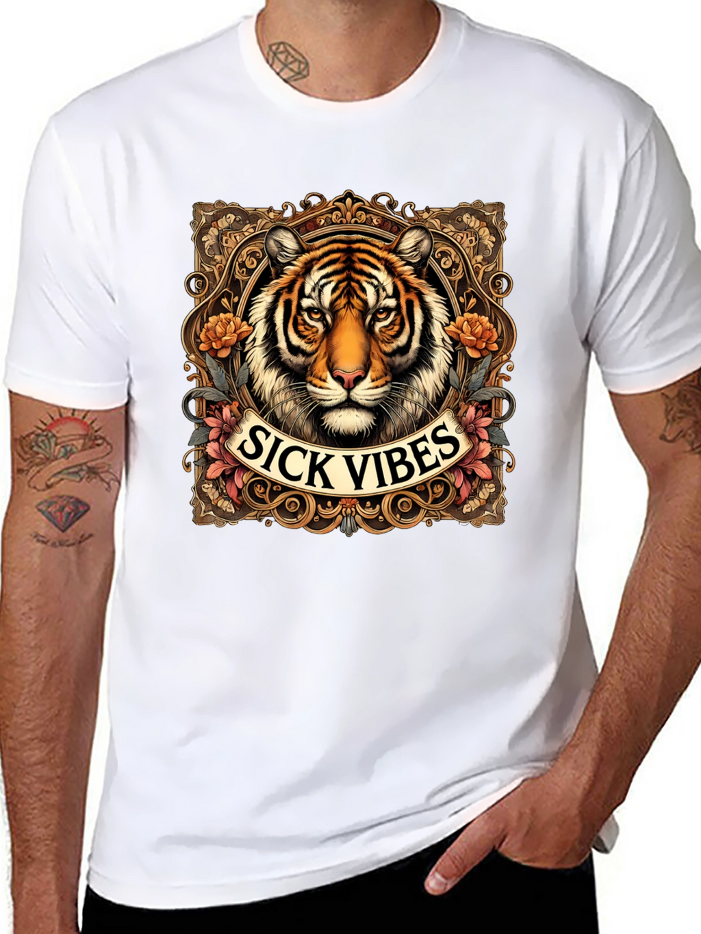 Sick Vibes Tiger Graphic T-Shirt