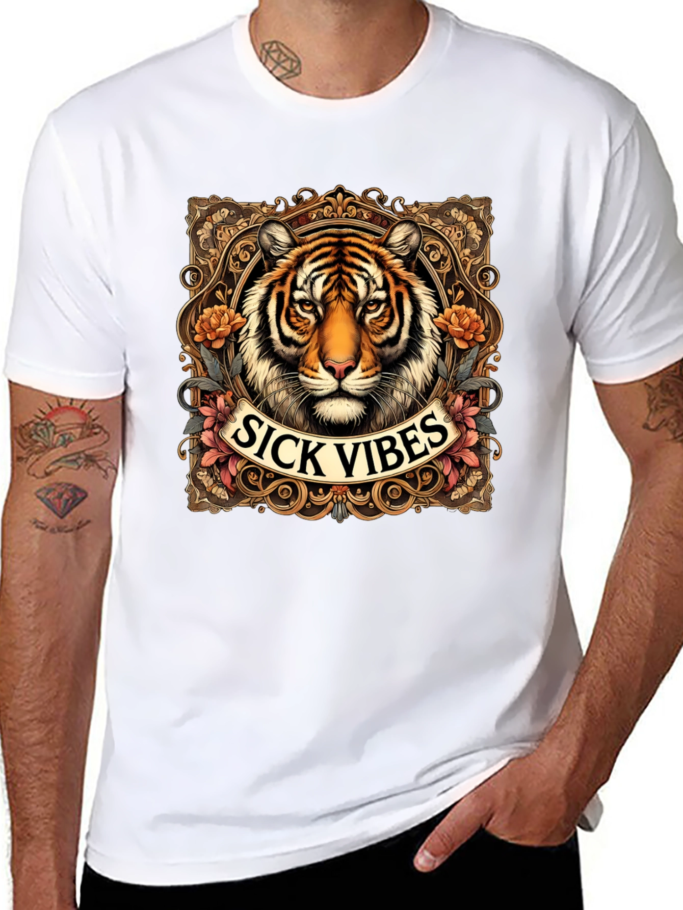 Sick Vibes Tiger Graphic T-Shirt