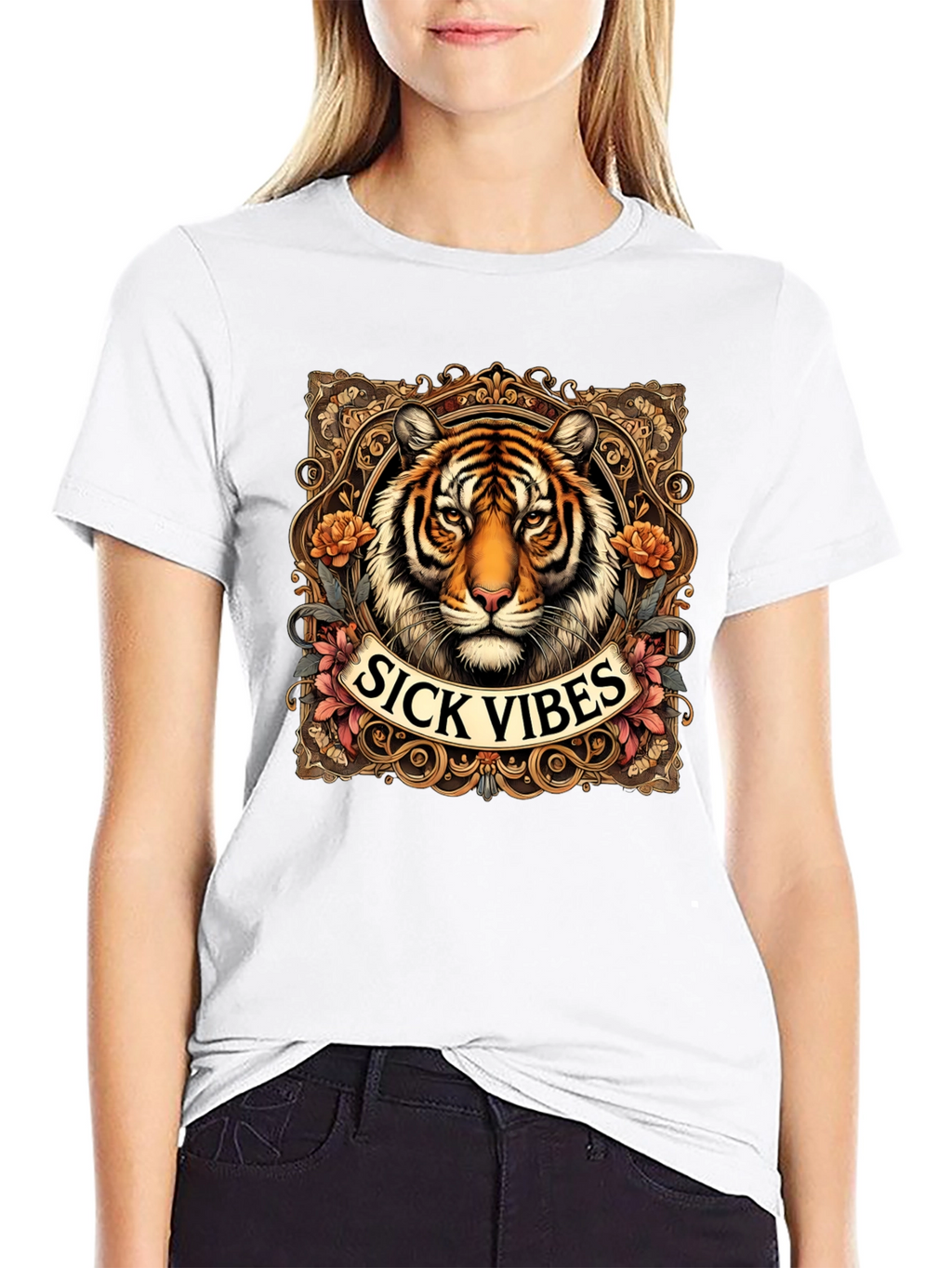 Sick Vibes Tiger Graphic T-Shirt