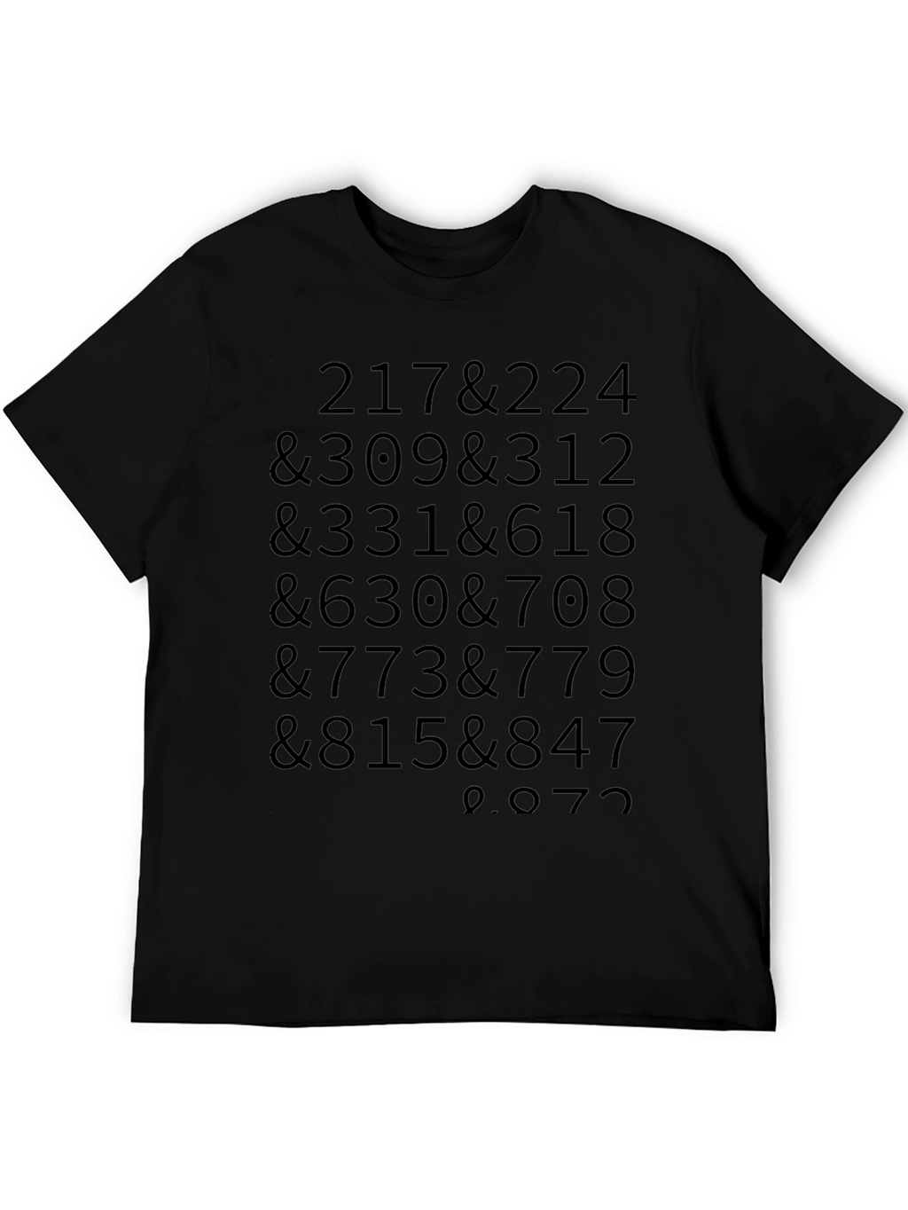 Numeric Code Tee - Black Cotton Blend T-Shirt