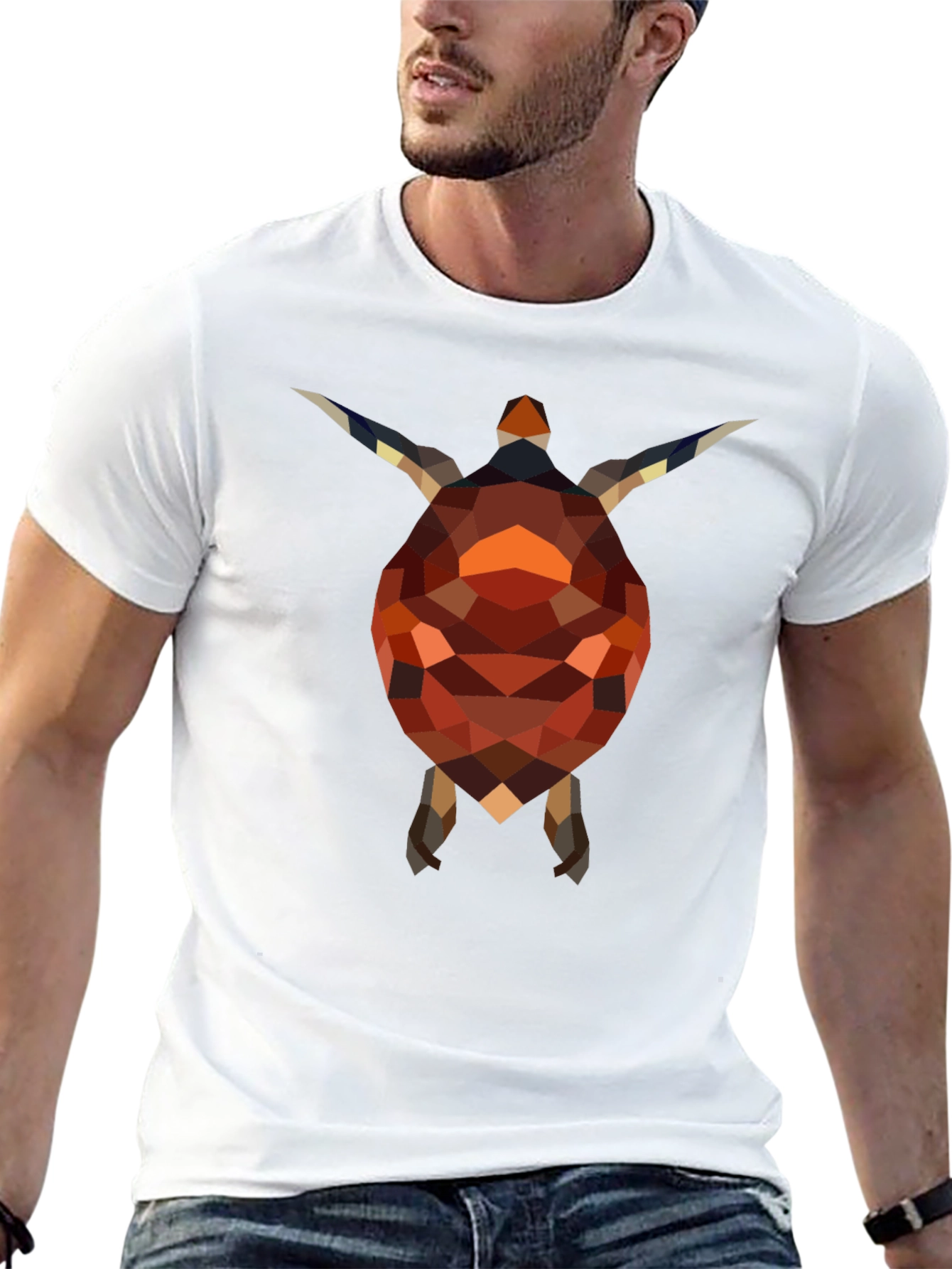 Geometric Turtle Graphic Tee - Stylish Black Shirt