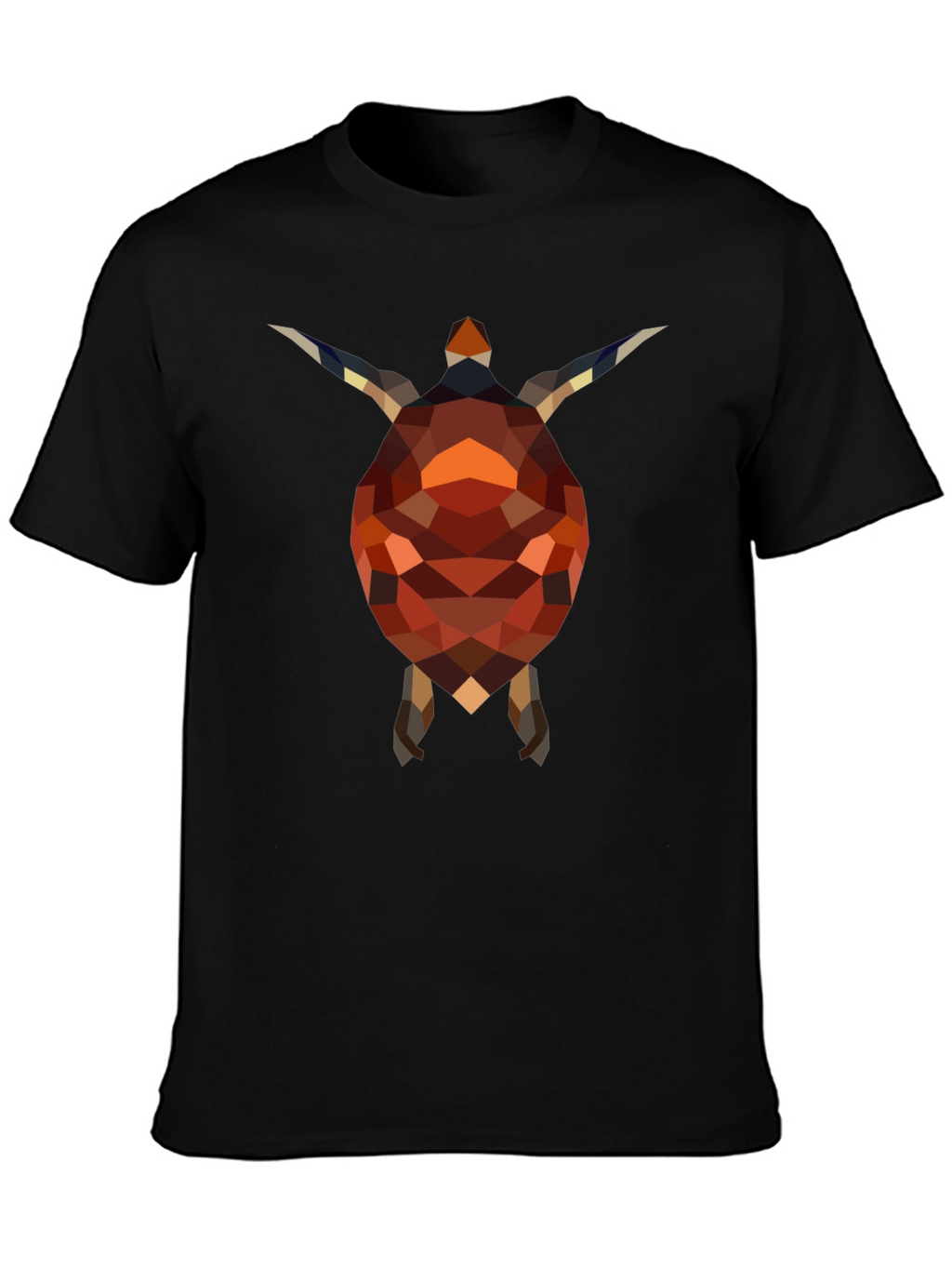 Geometric Turtle Graphic Tee - Stylish Black Shirt
