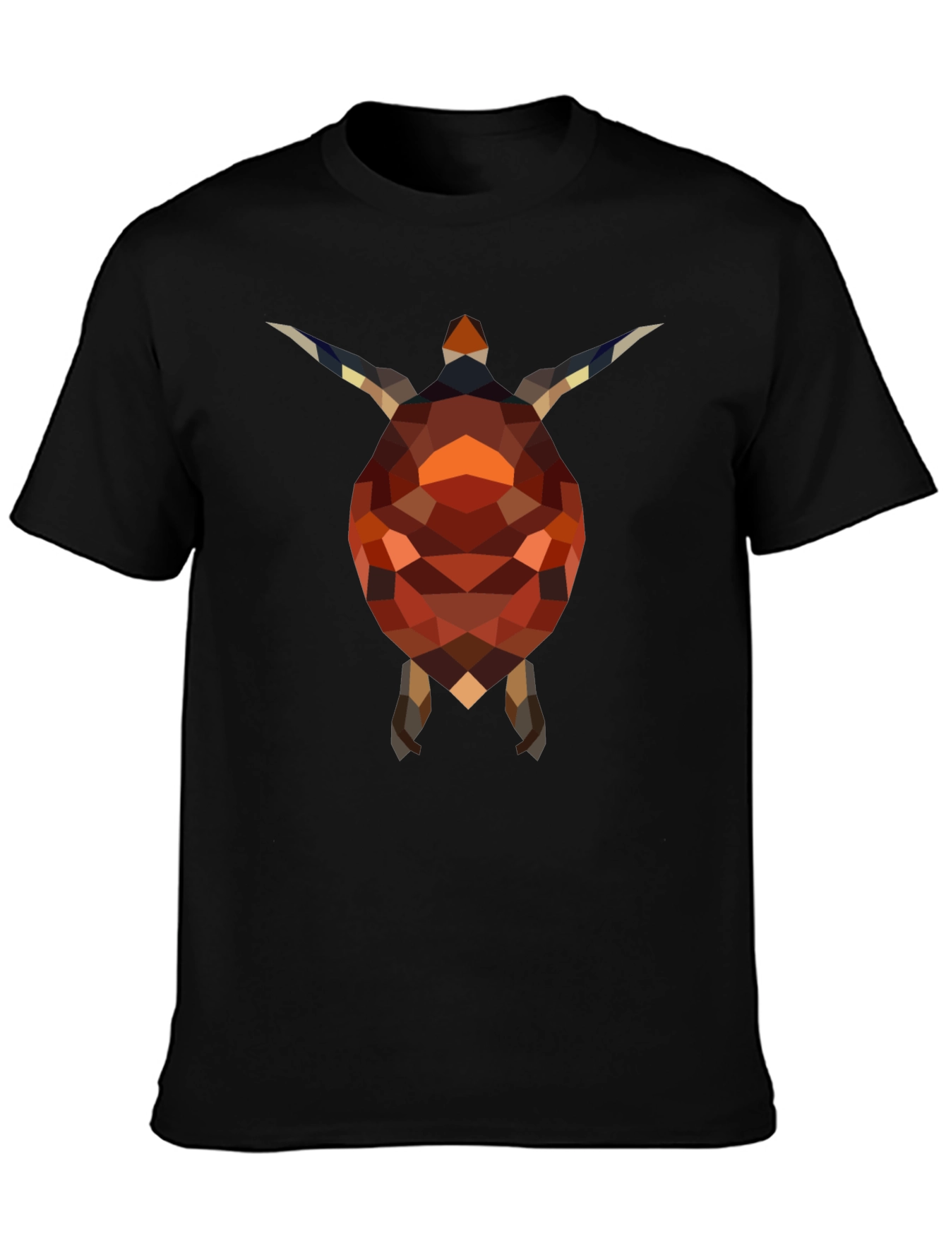 Geometric Turtle Graphic Tee - Stylish Black Shirt