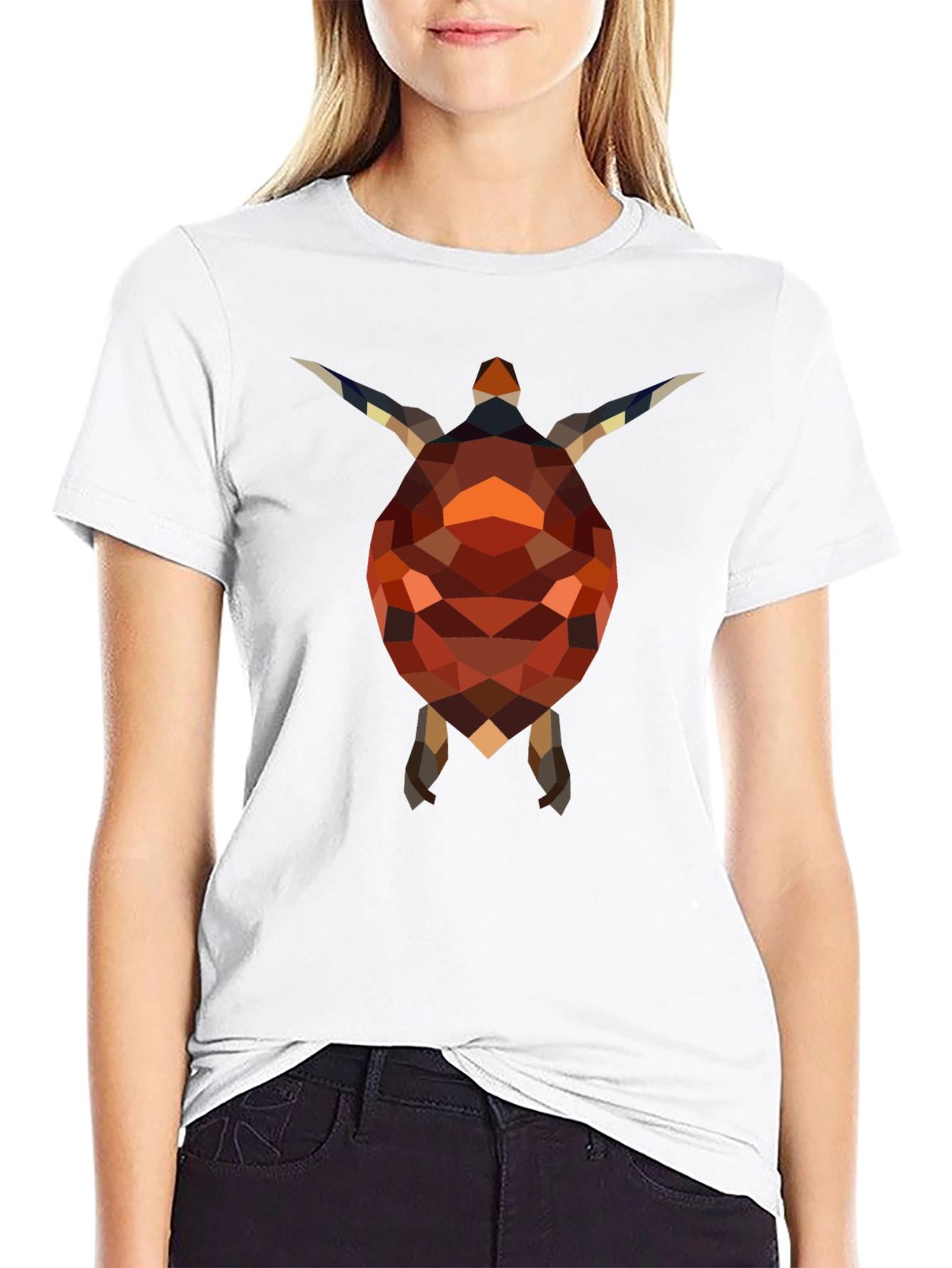Geometric Turtle Graphic Tee - Stylish Black Shirt