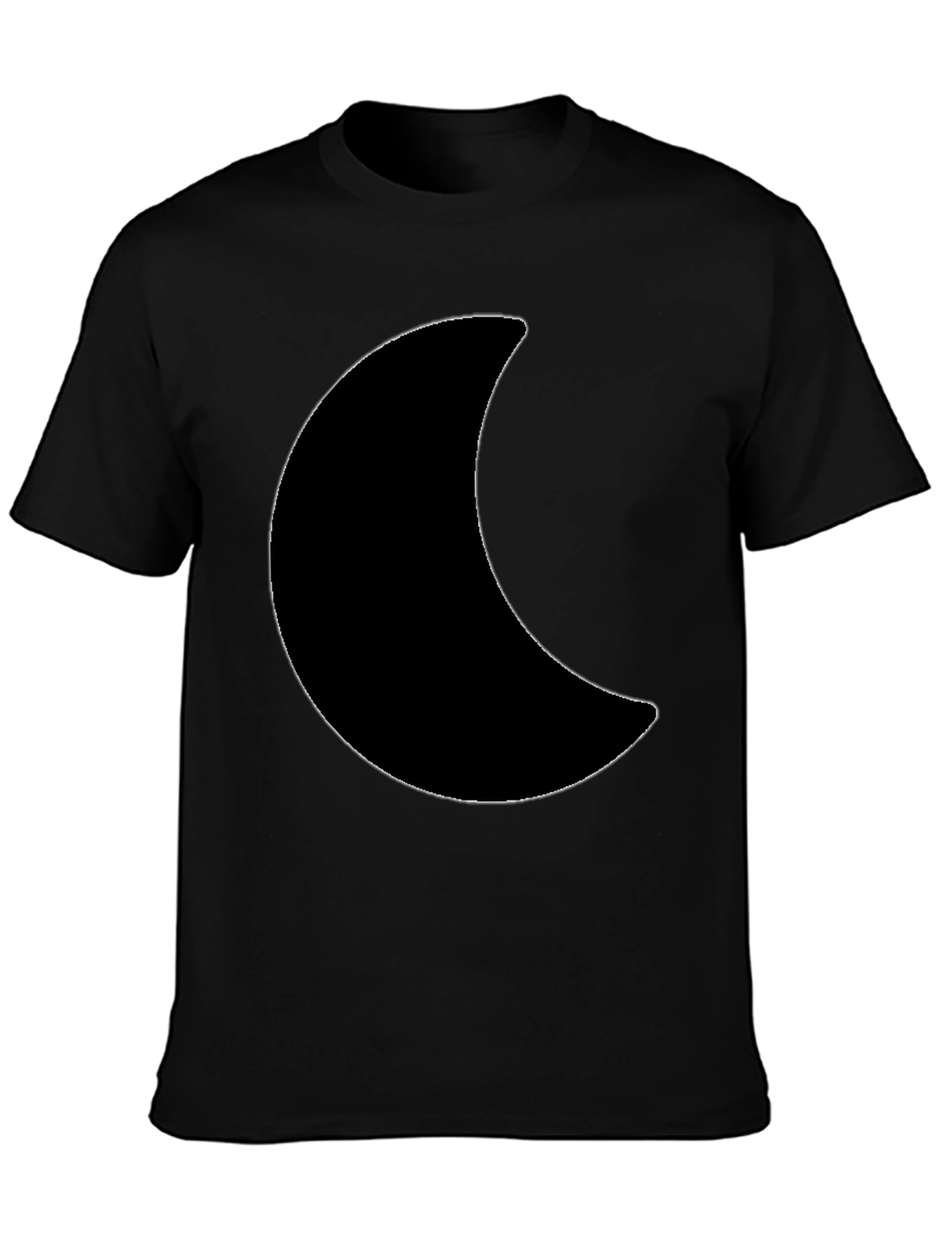 Crescent Moon Graphic Tee - Black Cotton T-Shirt