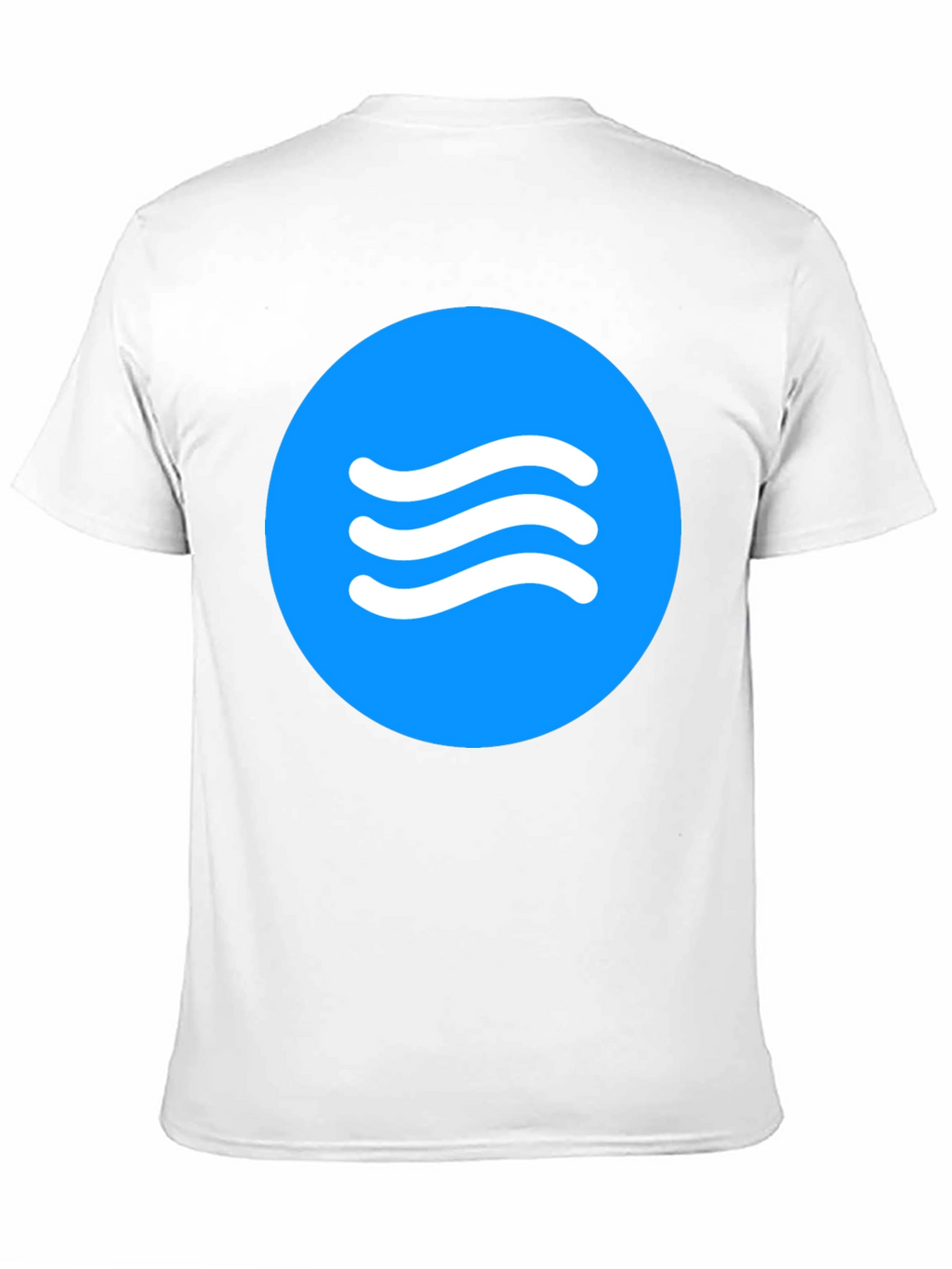Blue Circle Waves Graphic Black T-Shirt