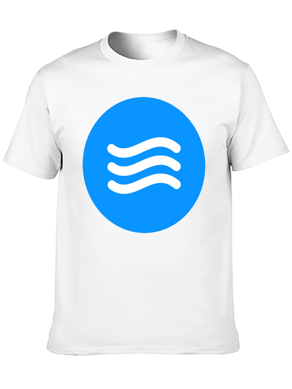 Blue Circle Waves Graphic Black T-Shirt