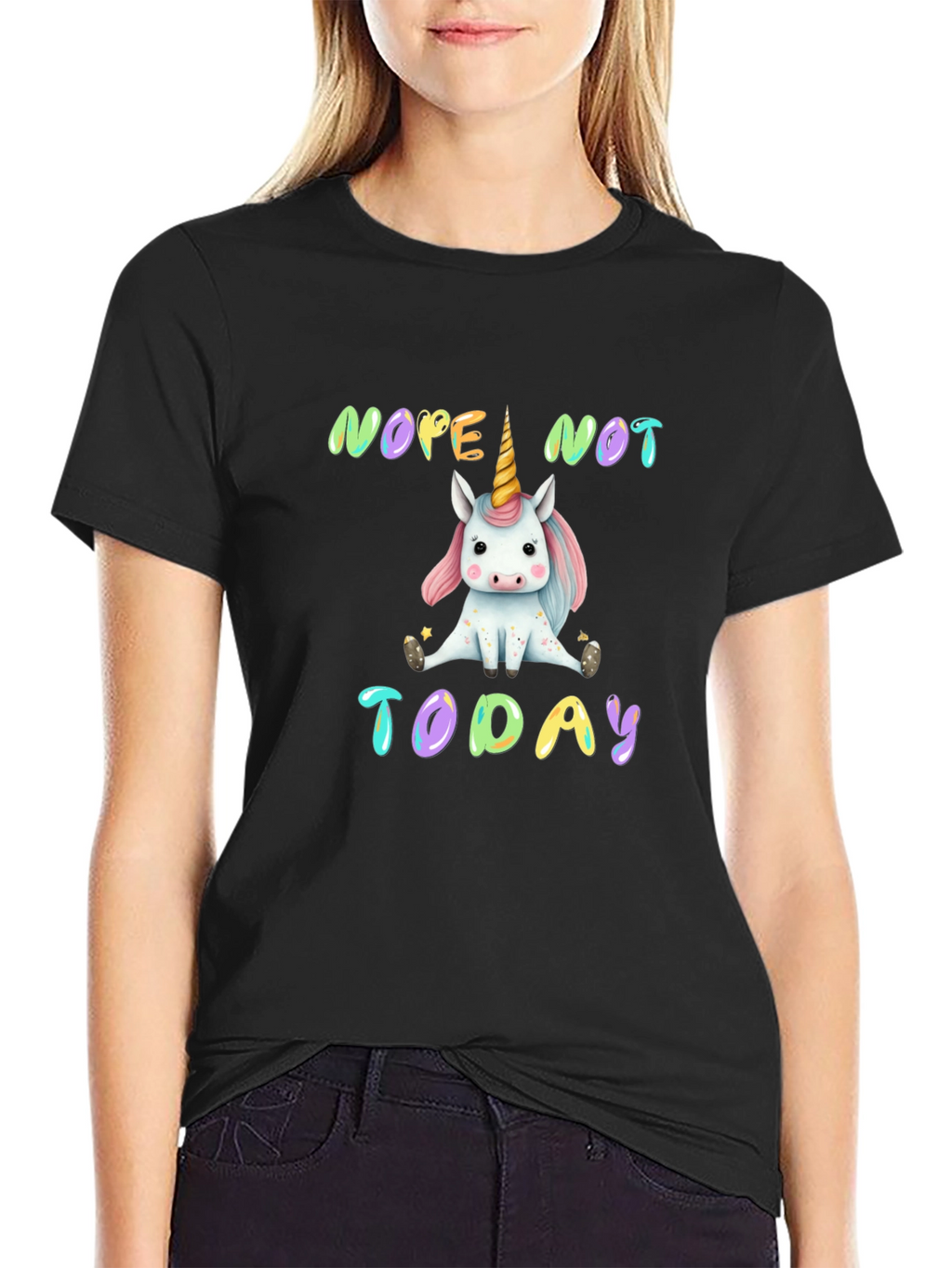 Nope Not Today Unicorn Graphic Tee