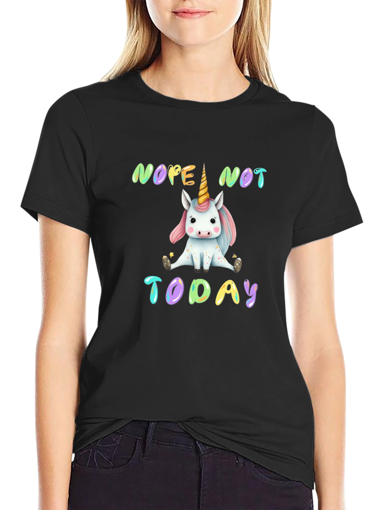 Nope Not Today Unicorn Graphic Tee