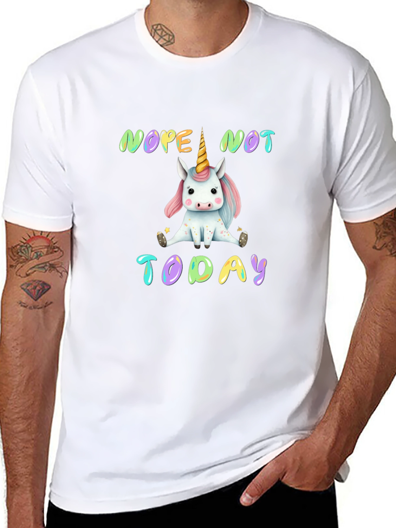 Nope Not Today Unicorn Graphic Tee