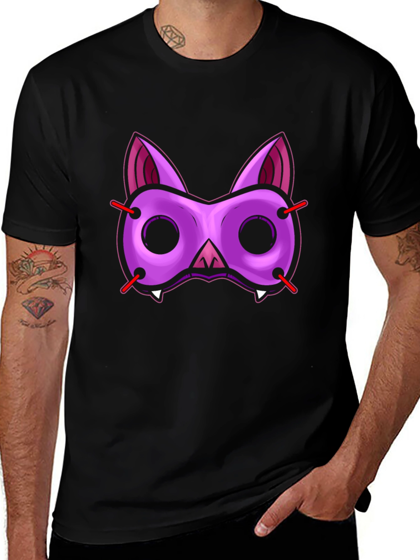 Funky Bat Mask Graphic Tee