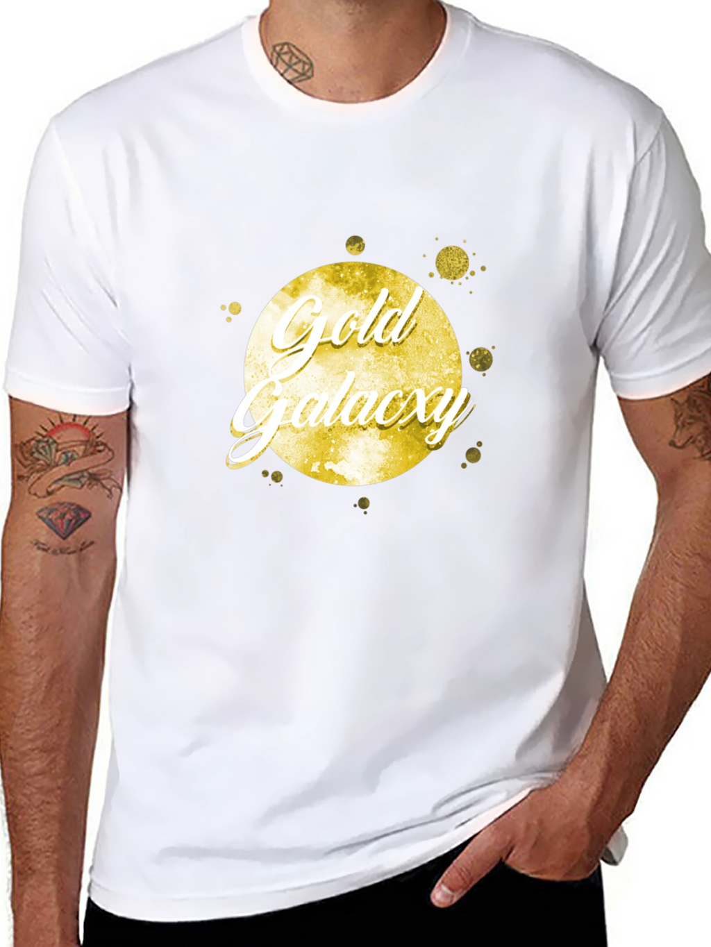 Gold Galaxy Black Tee Shirt