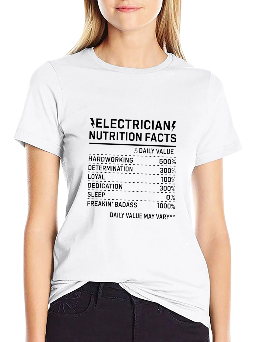 Electrician Nutrition Facts Graphic Tee