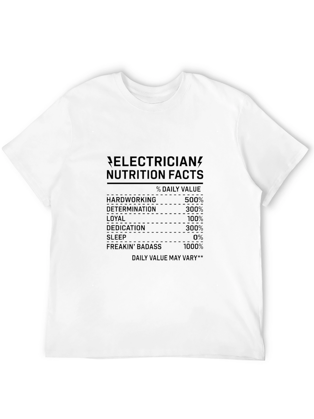 Electrician Nutrition Facts Graphic Tee