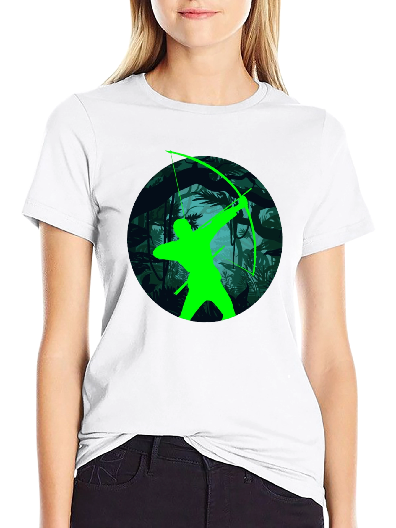 Green Arrow Graphic T-Shirt - Black Tee
