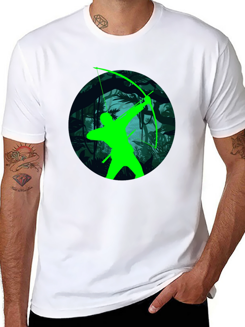 Green Arrow Graphic T-Shirt - Black Tee