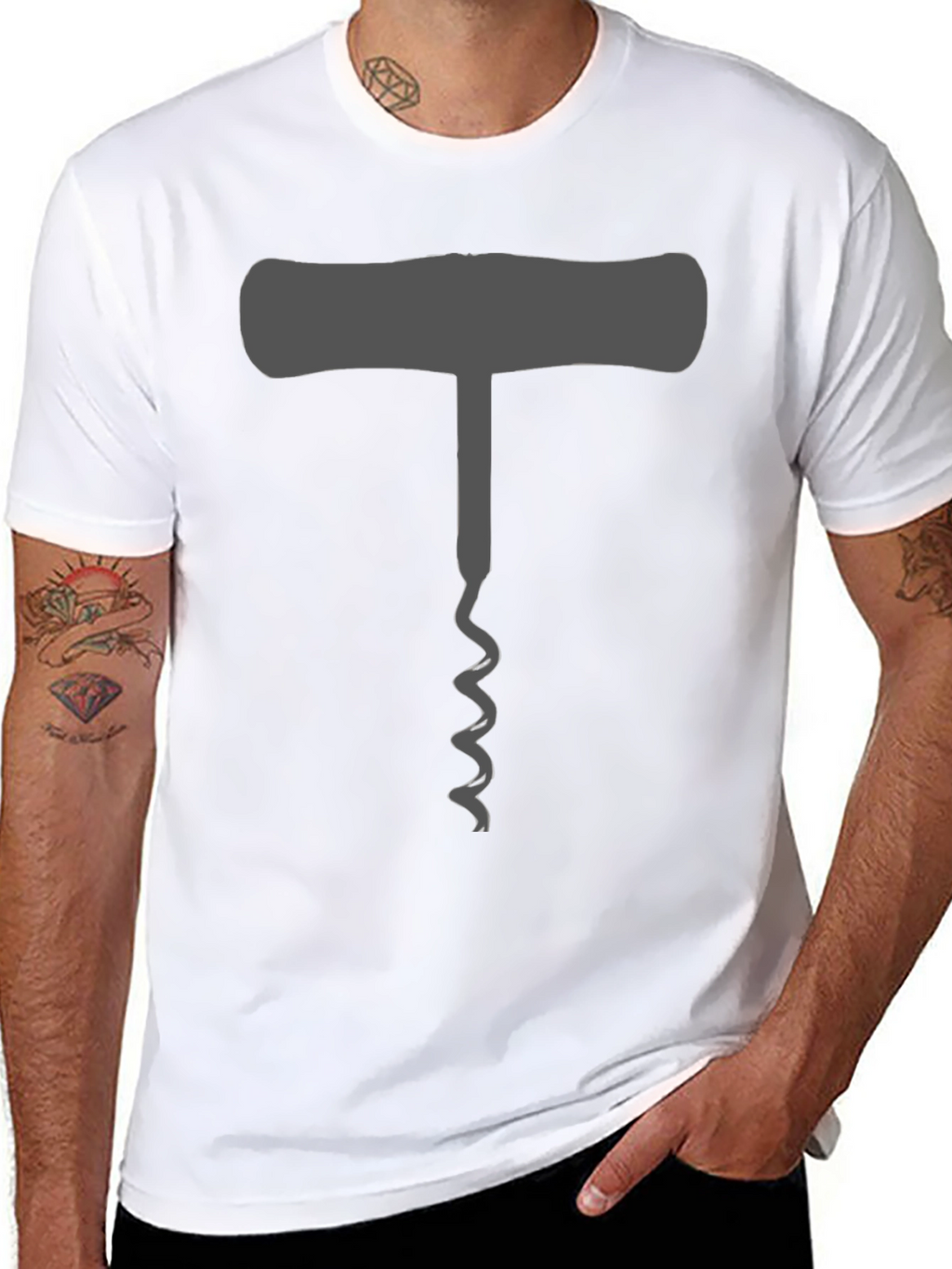 Wine Lovers Corkscrew T-Shirt - Black