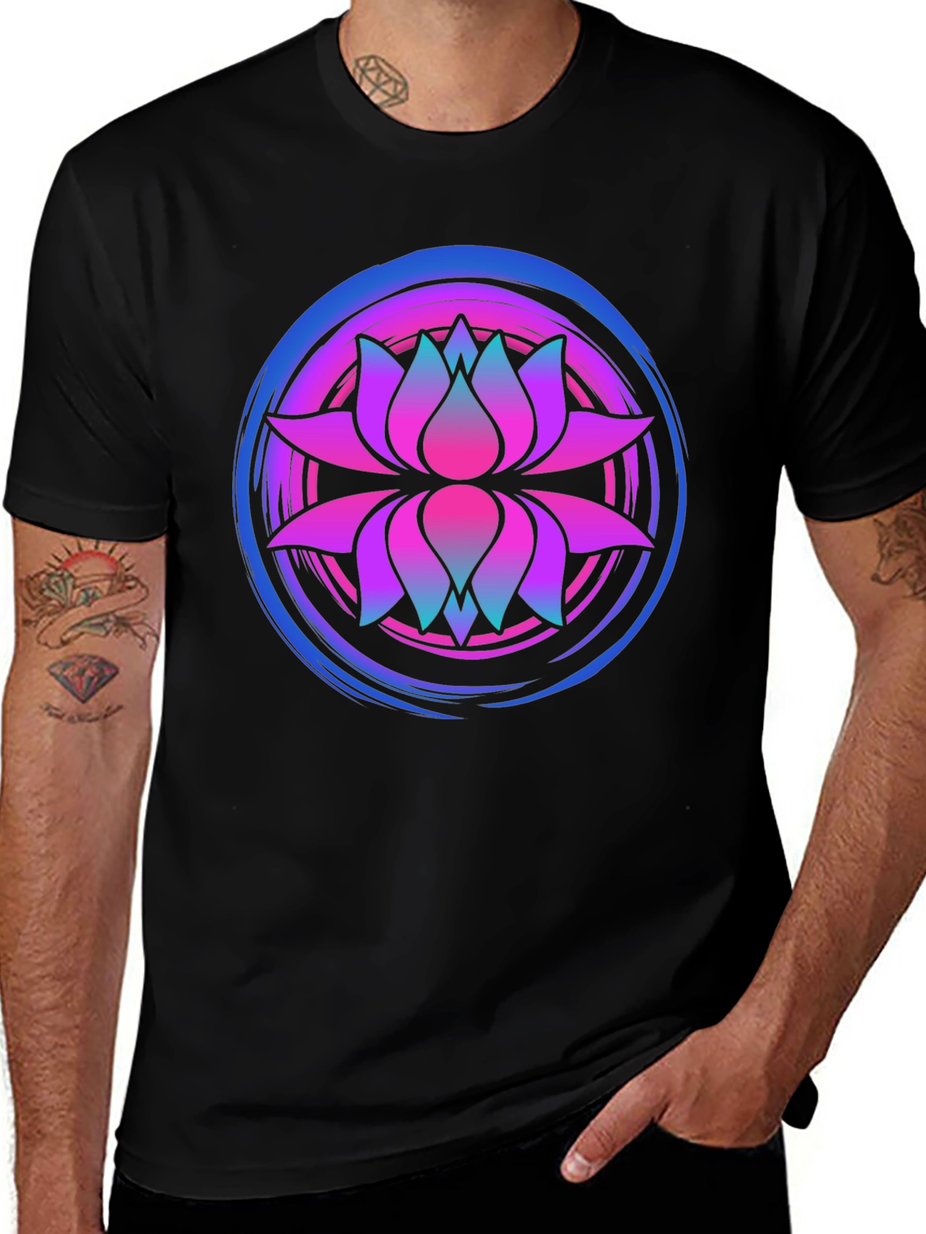 Lotus Mandala Graphic Tee - Premium Comfort