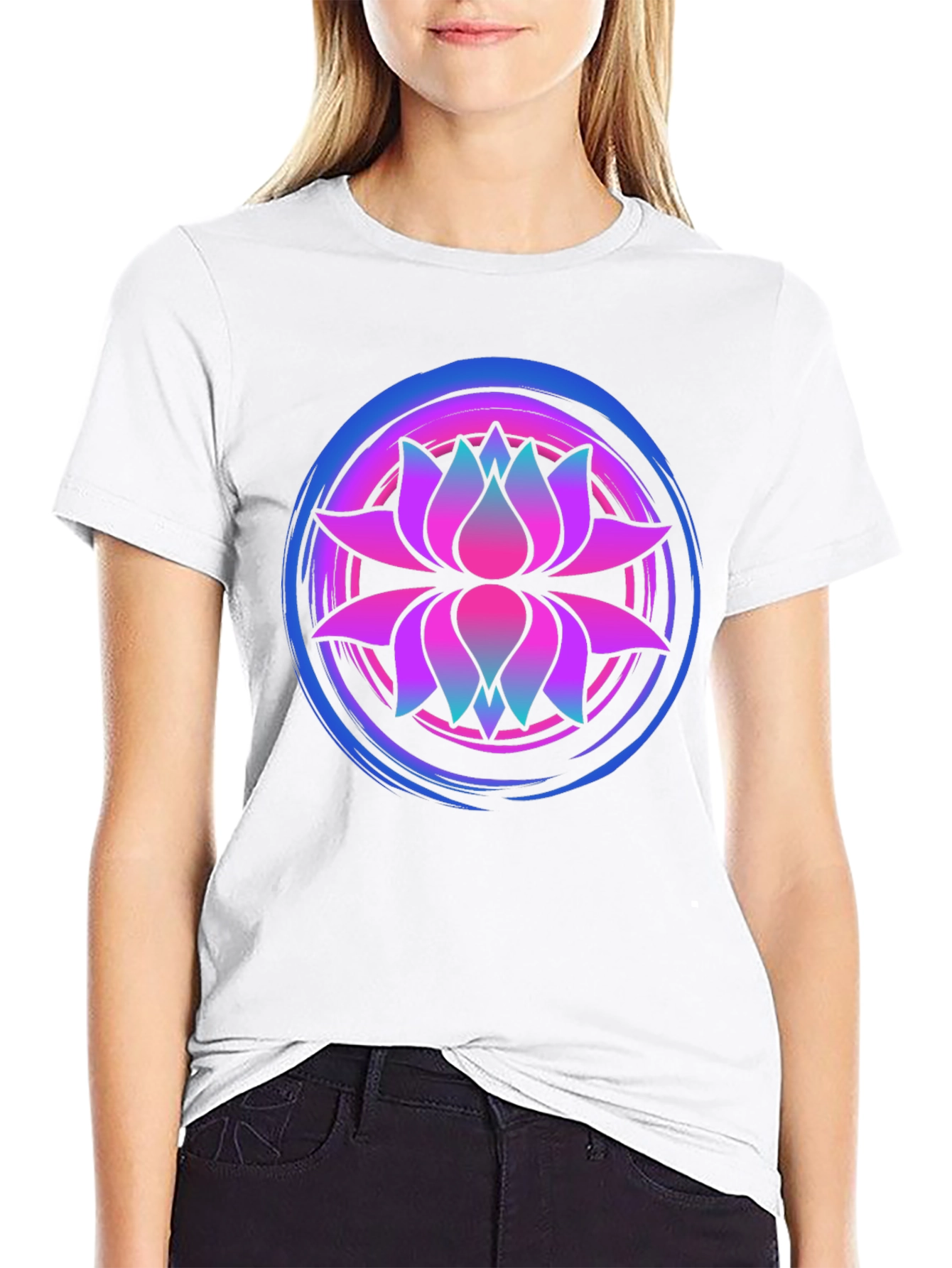 Lotus Mandala Graphic Tee - Premium Comfort