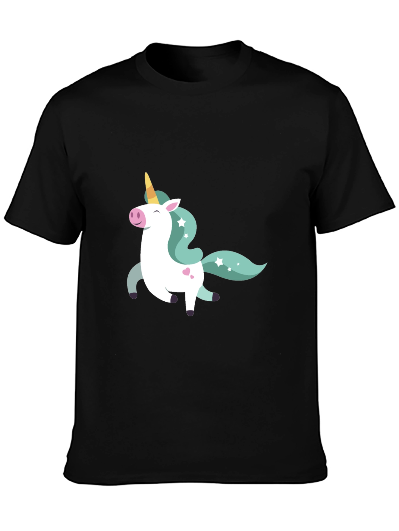 Unicorn Graphic Tee - Black Cotton Blend