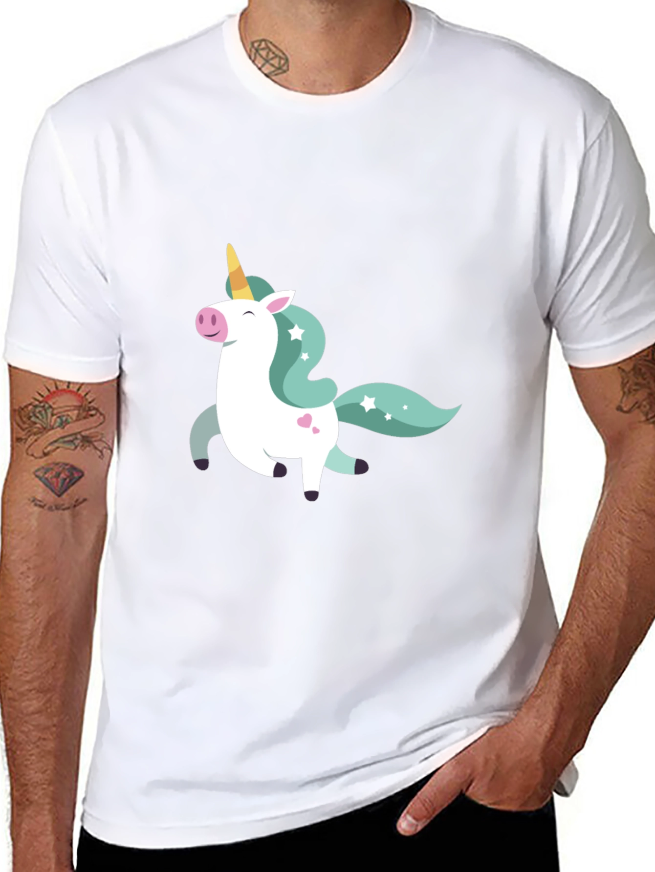 Unicorn Graphic Tee - Black Cotton Blend