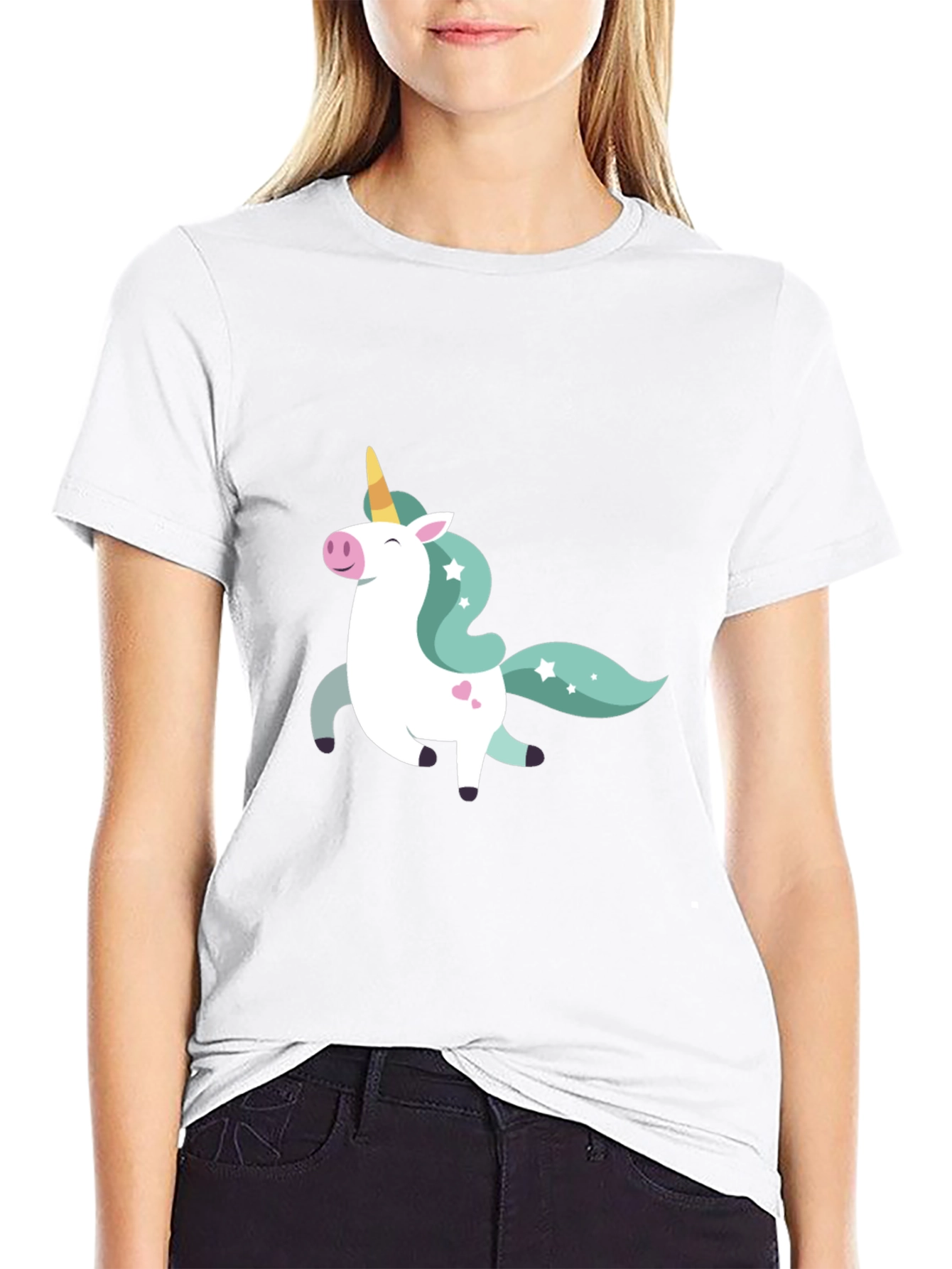 Unicorn Graphic Tee - Black Cotton Blend