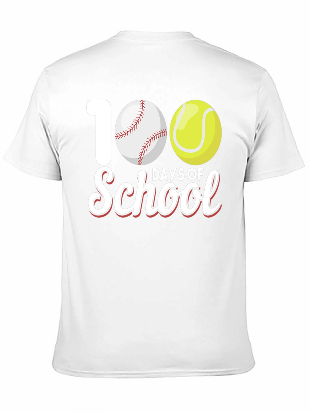 100 Days of School Baseball and Tennis T-Shirt
