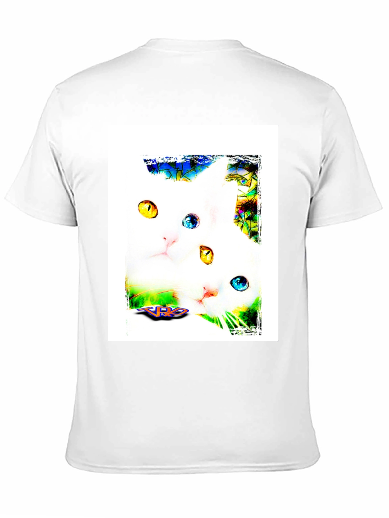 Two Cats on Black T-Shirt