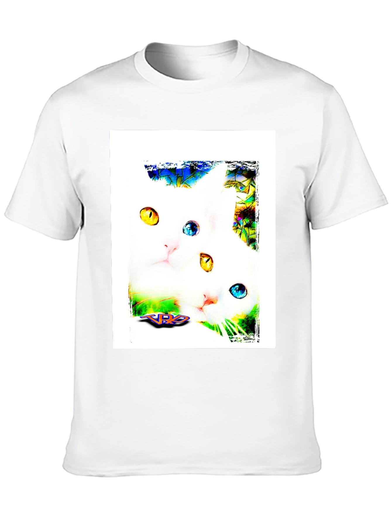 Two Cats on Black T-Shirt