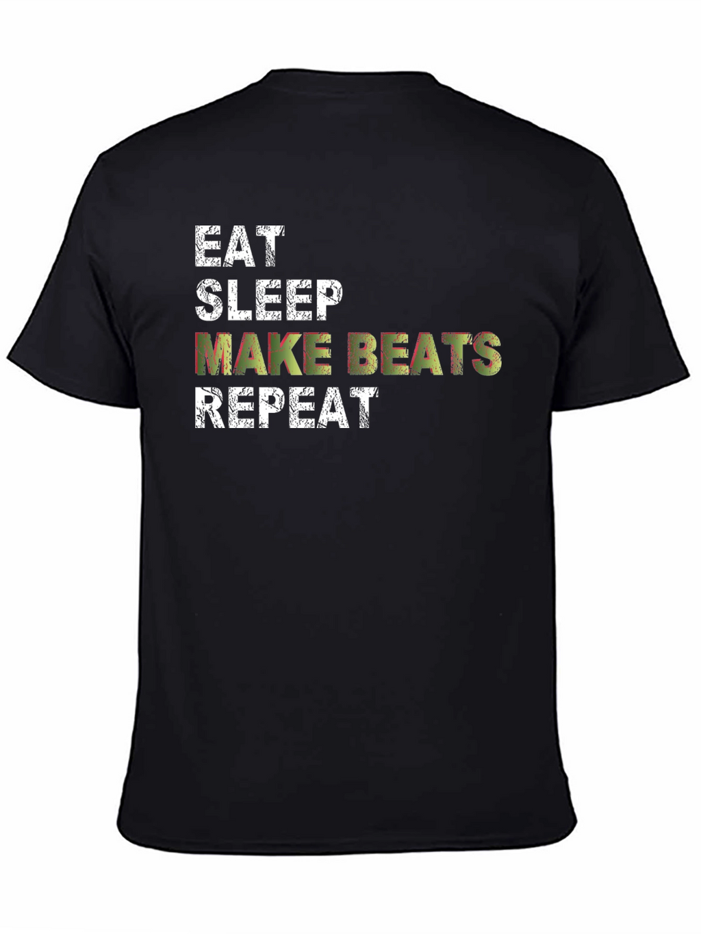 Eat Sleep Make Beats Repeat Black Graphic T-Shirt