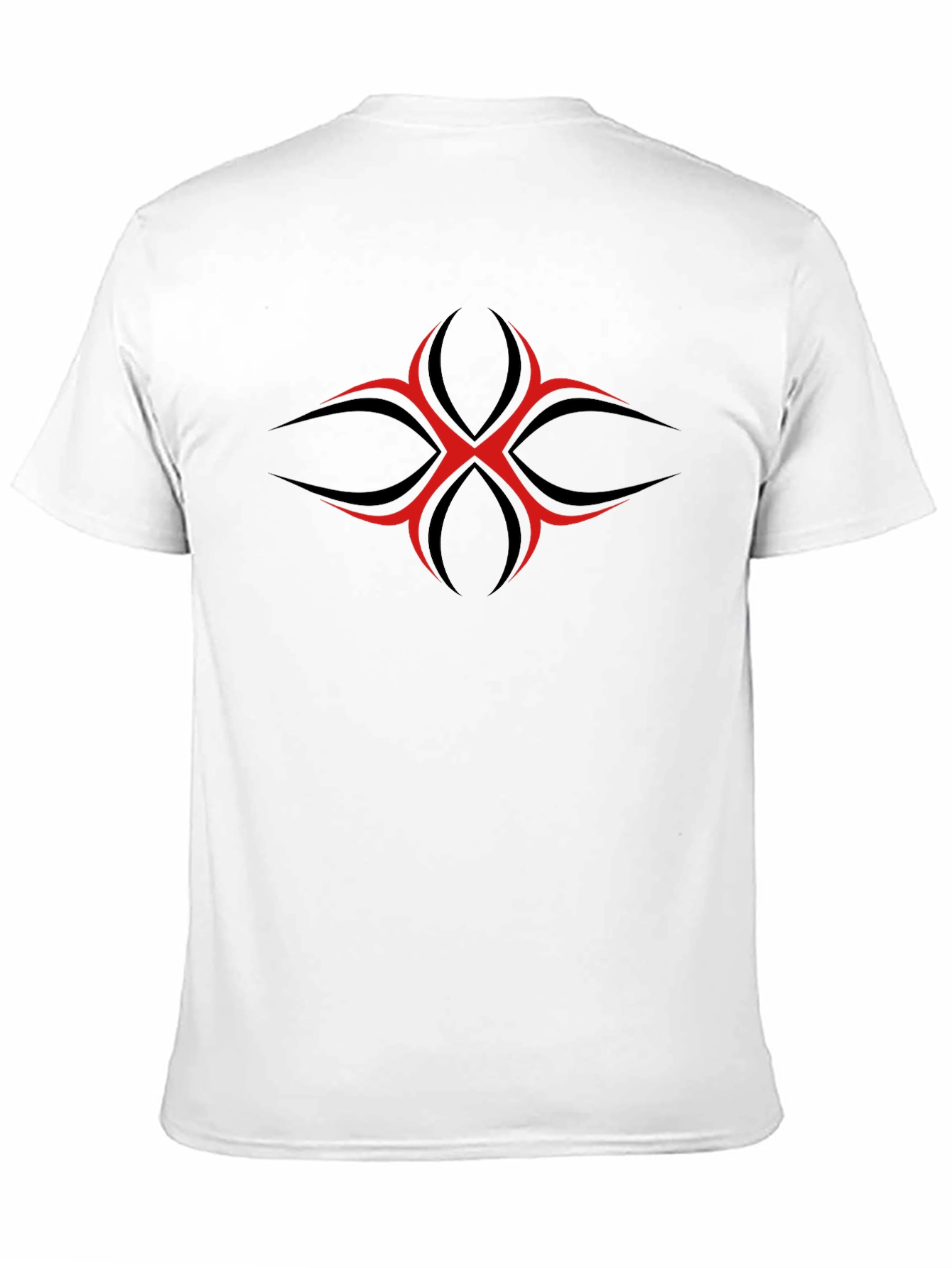 Mens Black T-Shirt with Red Tribal Graphic