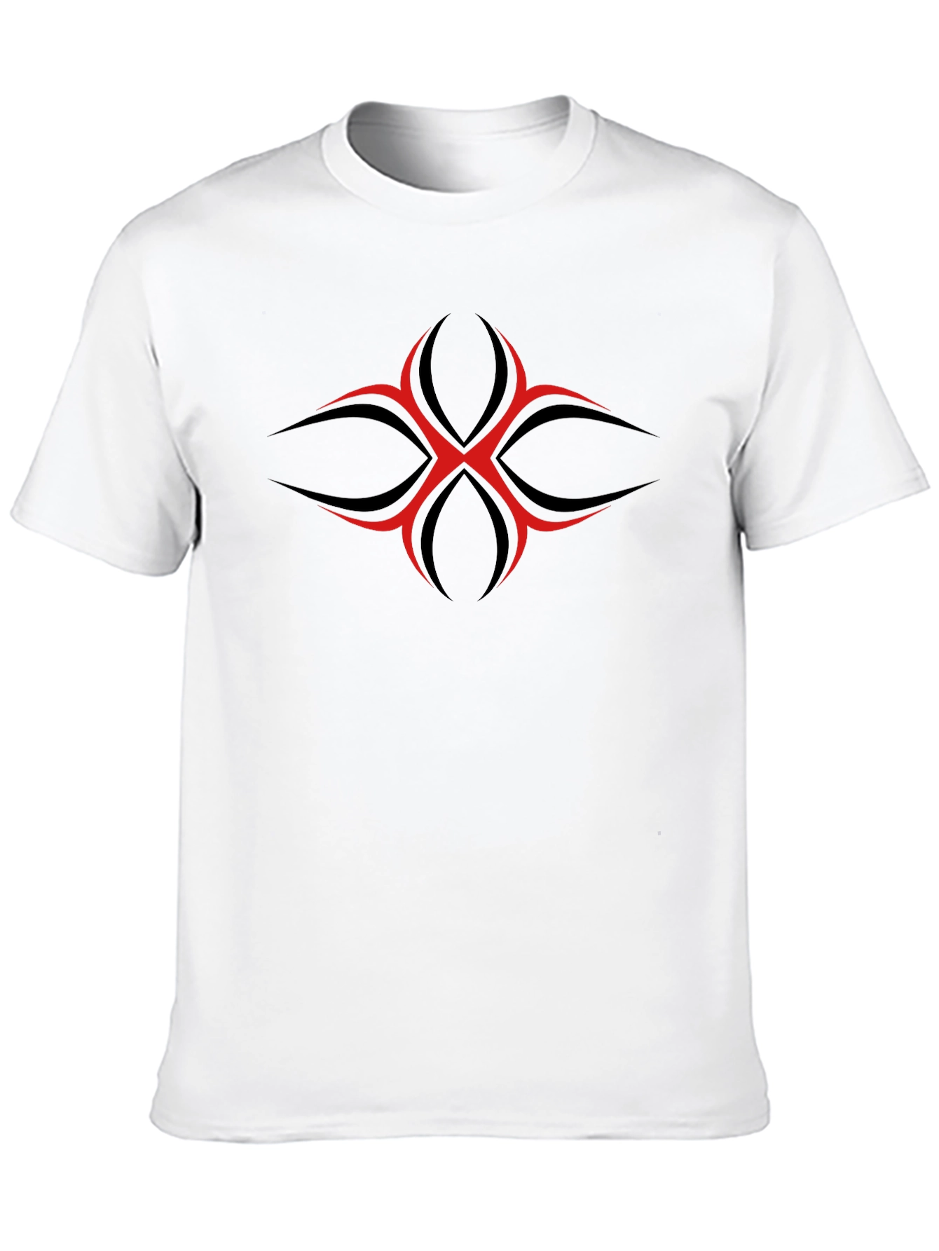 Mens Black T-Shirt with Red Tribal Graphic