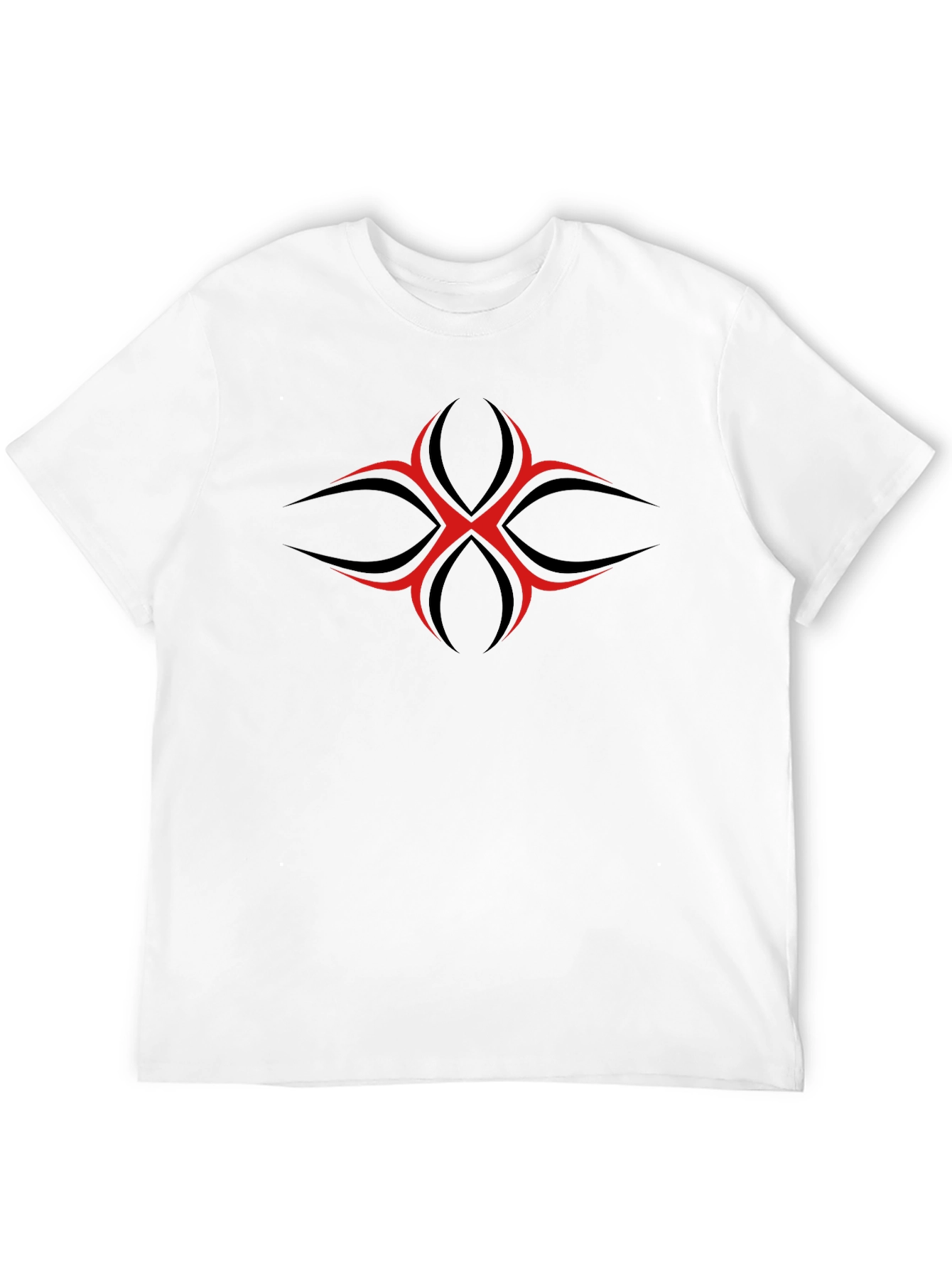 Mens Black T-Shirt with Red Tribal Graphic