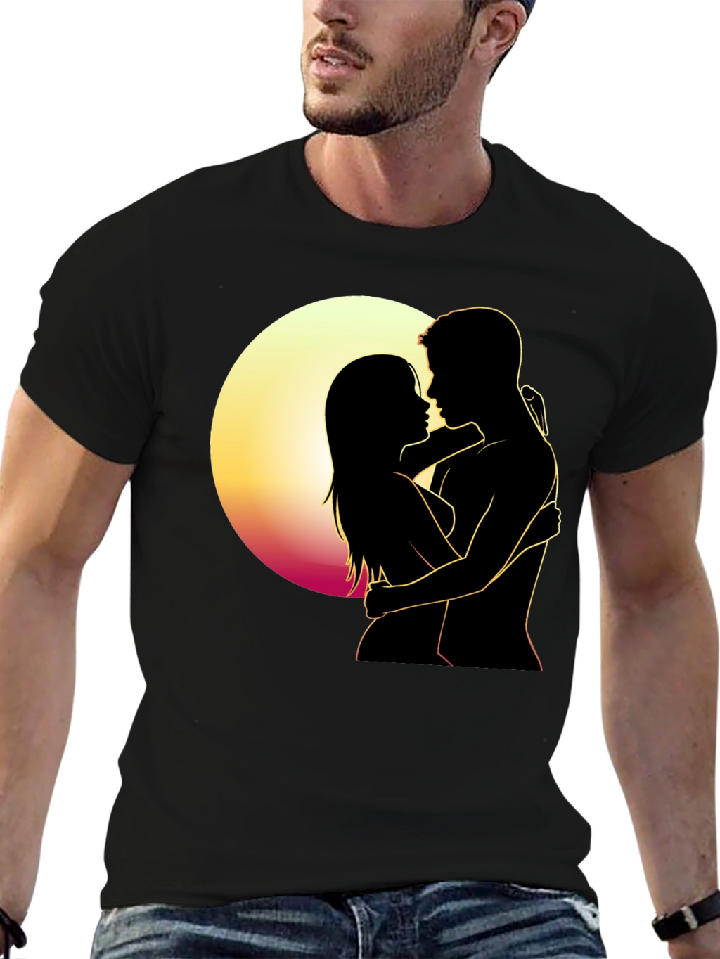 Romantic Silhouette T-Shirt - Embrace the Moment