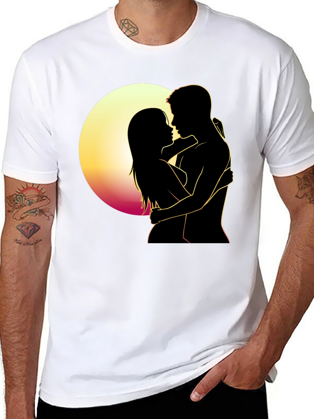 Romantic Silhouette T-Shirt - Embrace the Moment