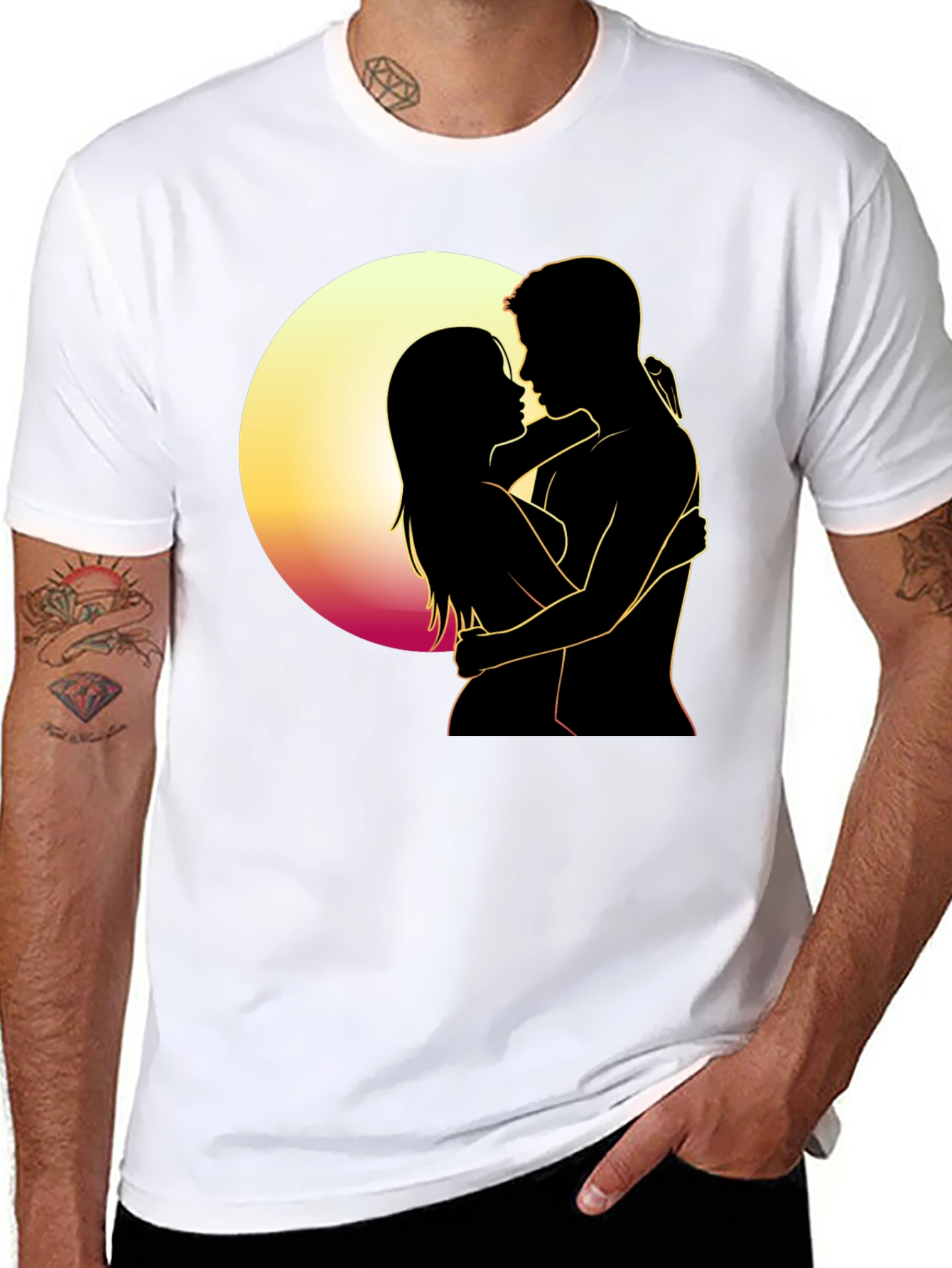 Romantic Silhouette T-Shirt - Embrace the Moment