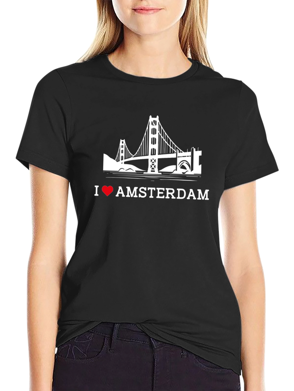 I Heart Amsterdam Graphic T-Shirt - Black