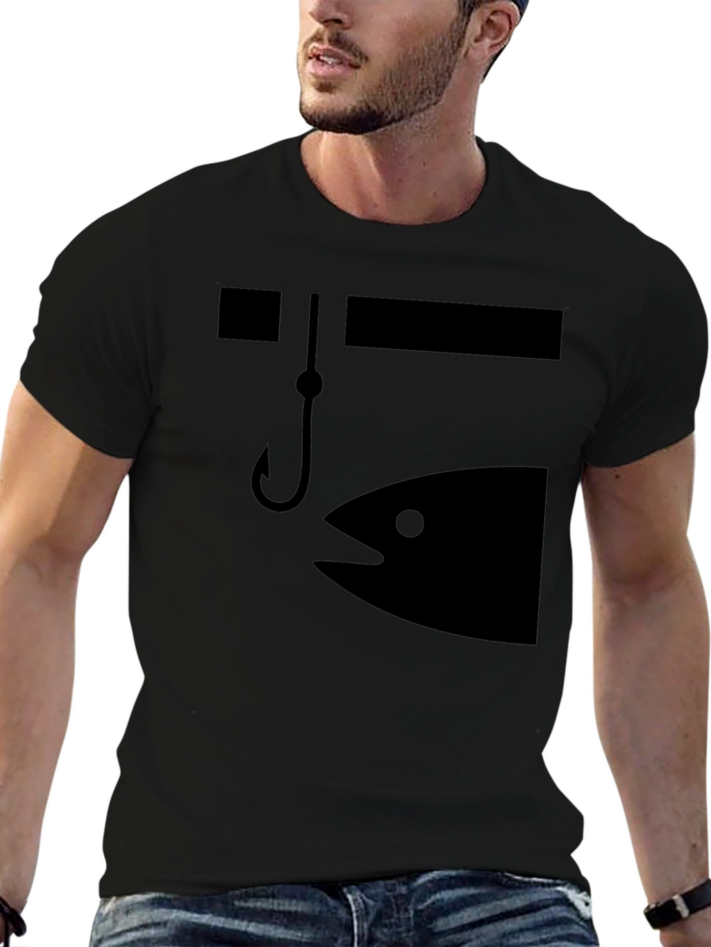 Fishing Graphic Tee - Bait & Hook Design