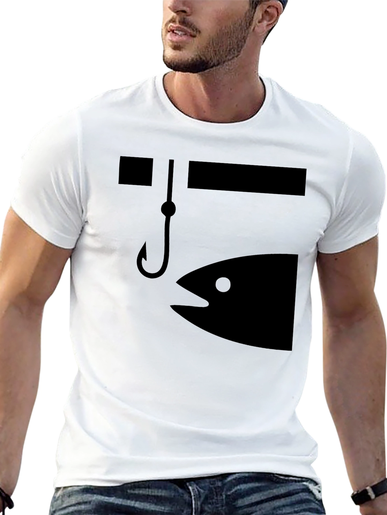 Fishing Graphic Tee - Bait & Hook Design