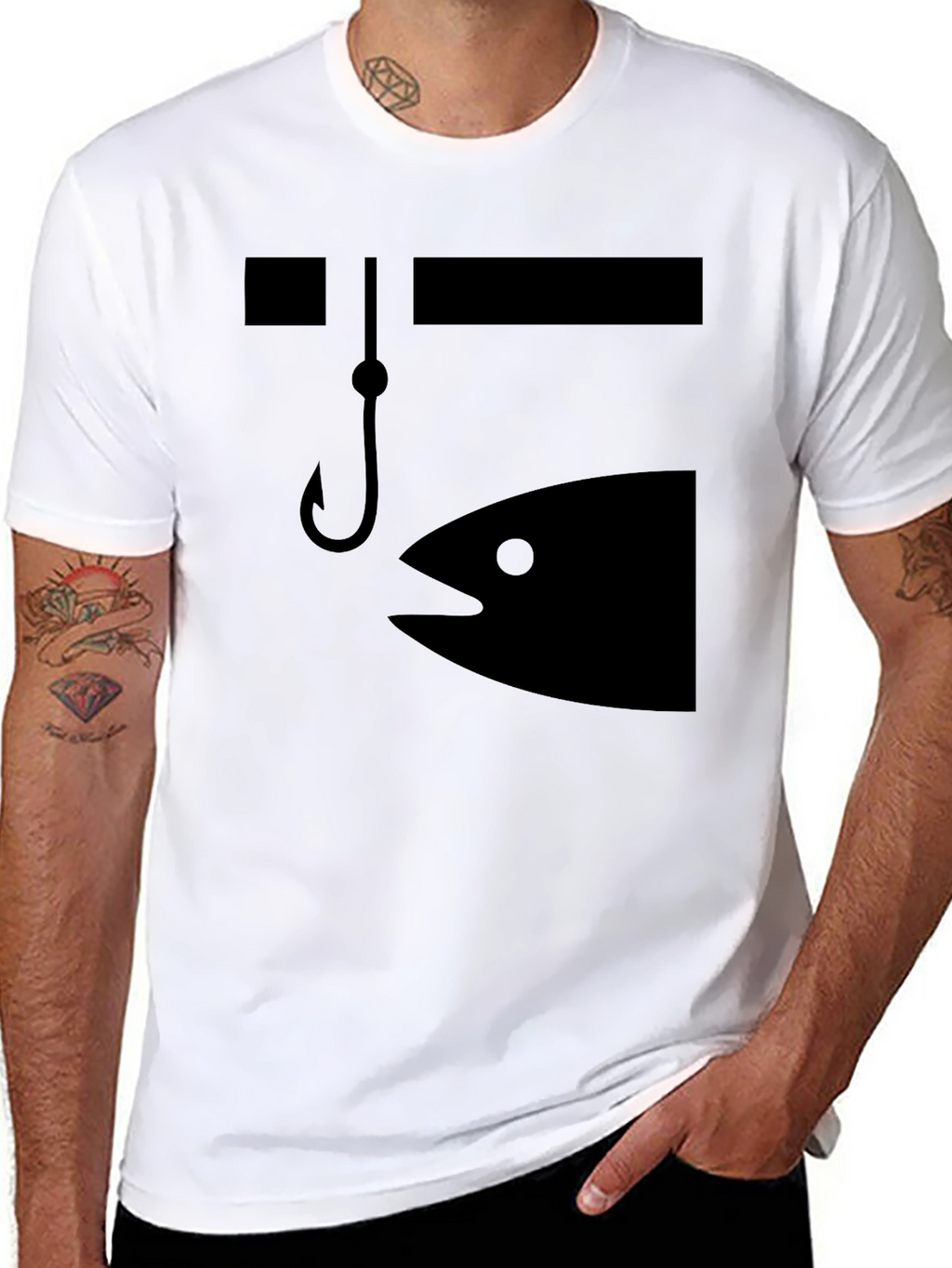 Fishing Graphic Tee - Bait & Hook Design