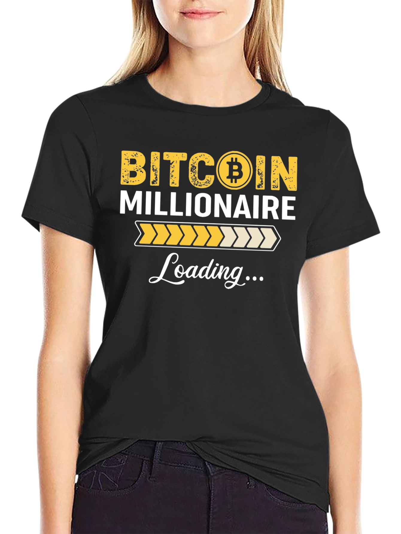 Bitcoin Millionaire Loading Black T-Shirt