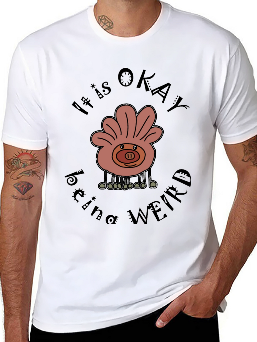 It is Okay Being Weird Black Graphic Tee