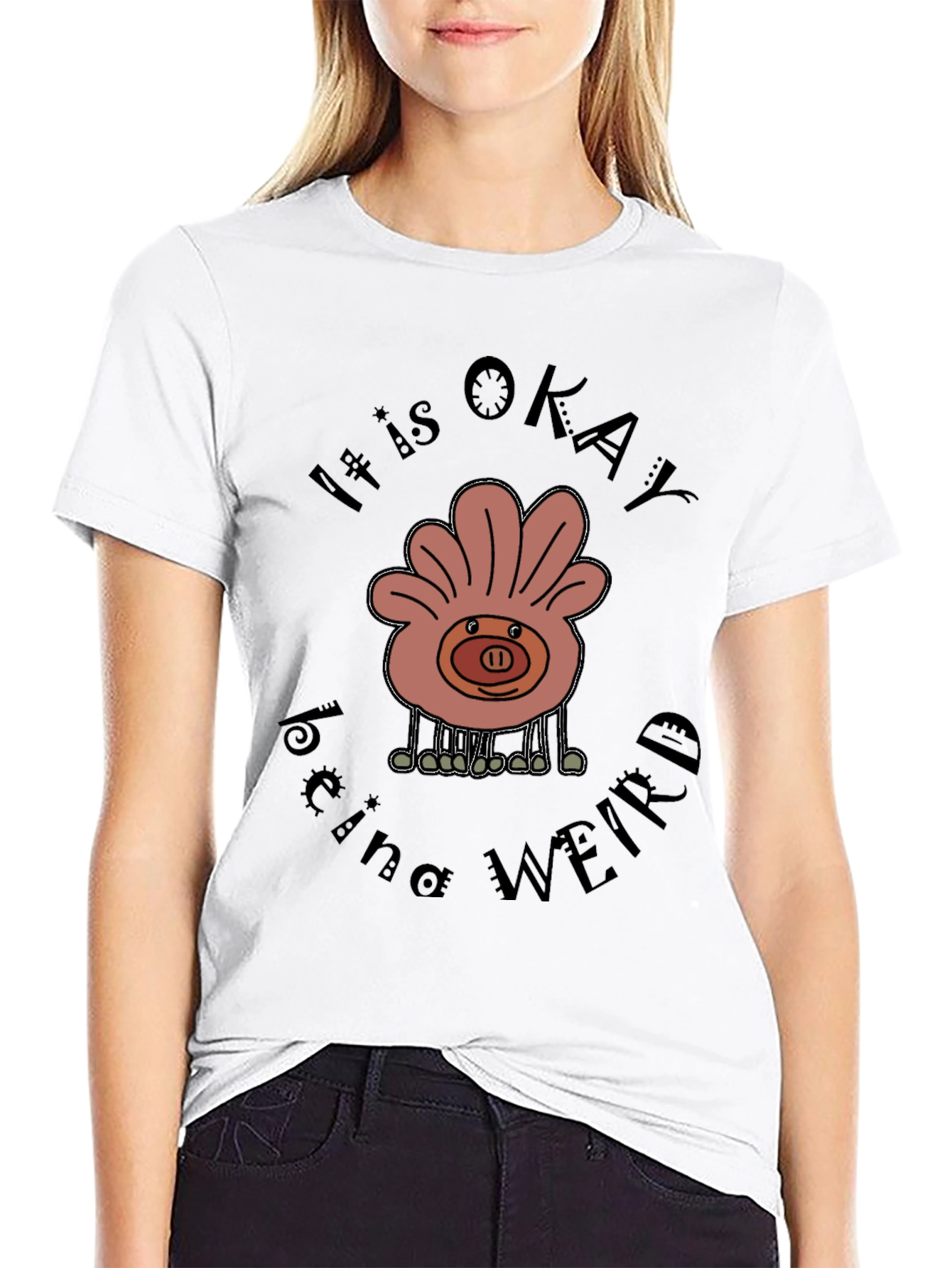 It is Okay Being Weird Black Graphic Tee