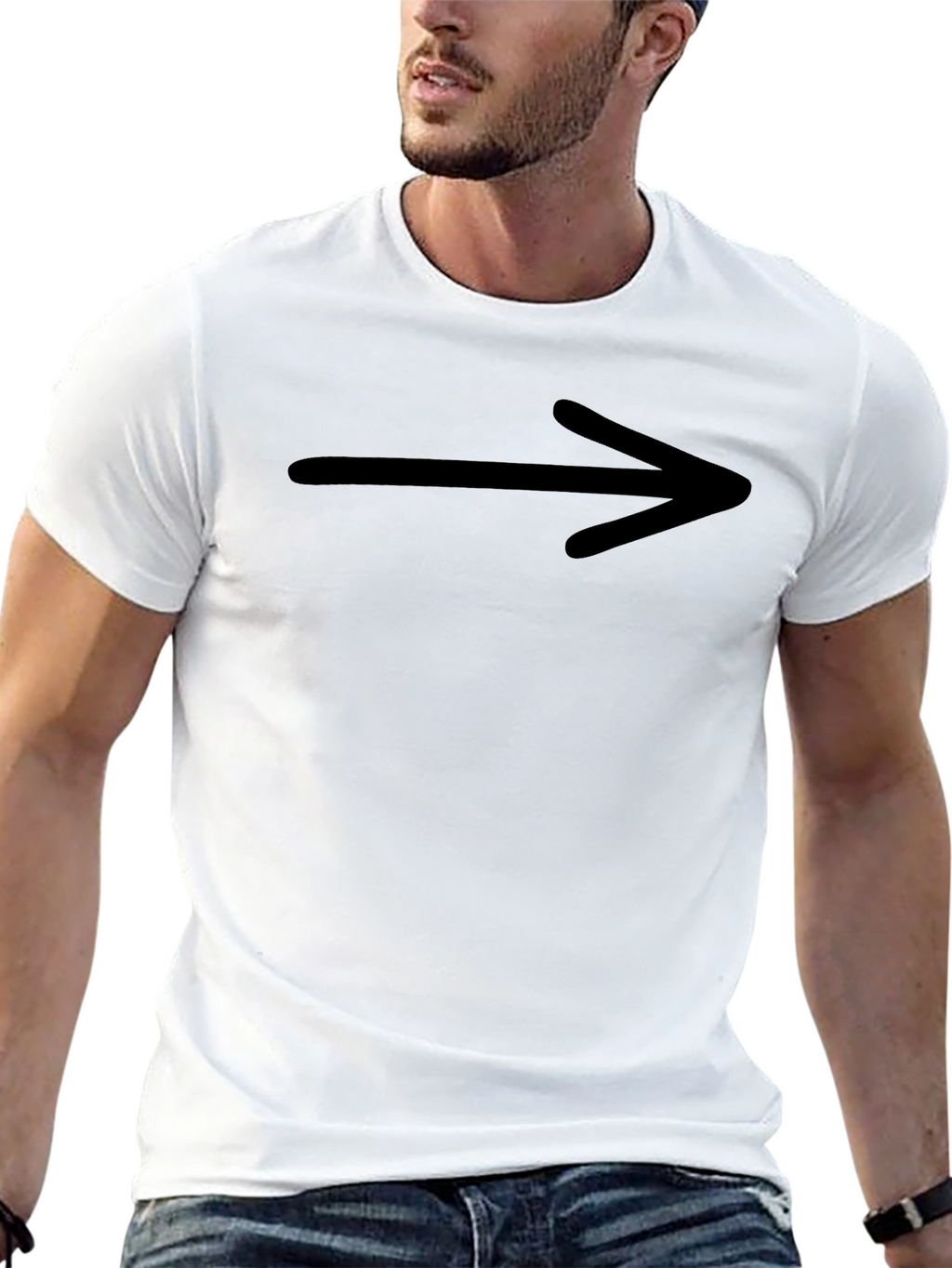 Mens Black T-Shirt with Arrow Graphic