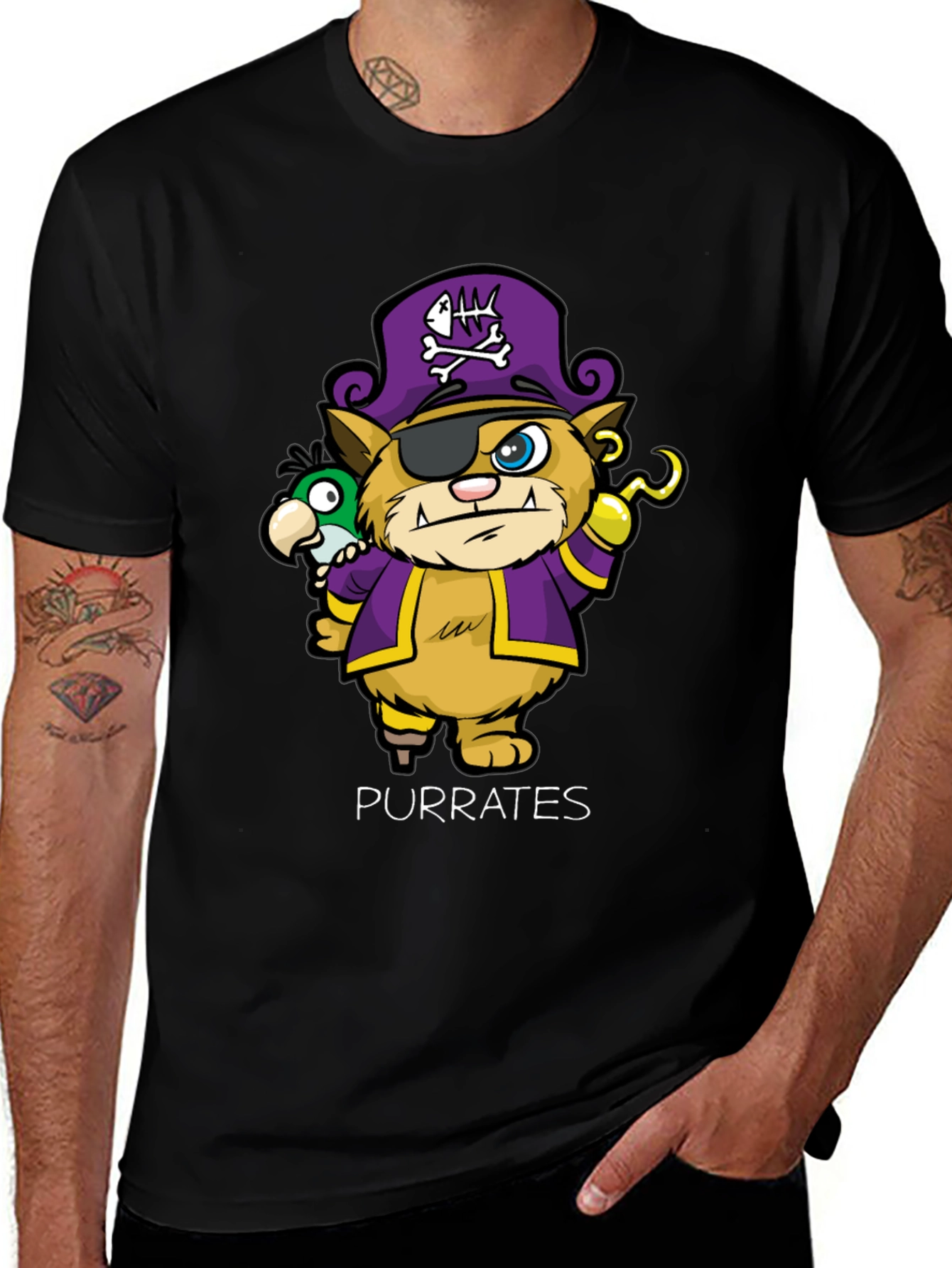 Purrates T-Shirt - Cat Pirate Design