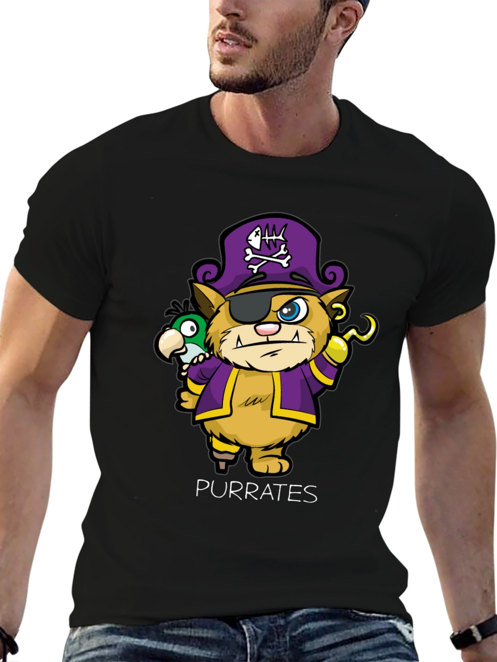 Purrates T-Shirt - Cat Pirate Design