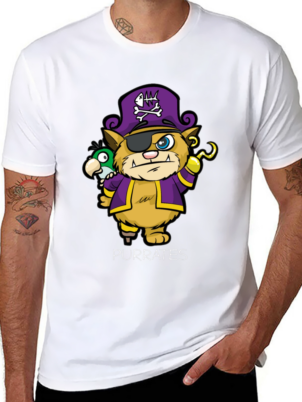 Purrates T-Shirt - Cat Pirate Design