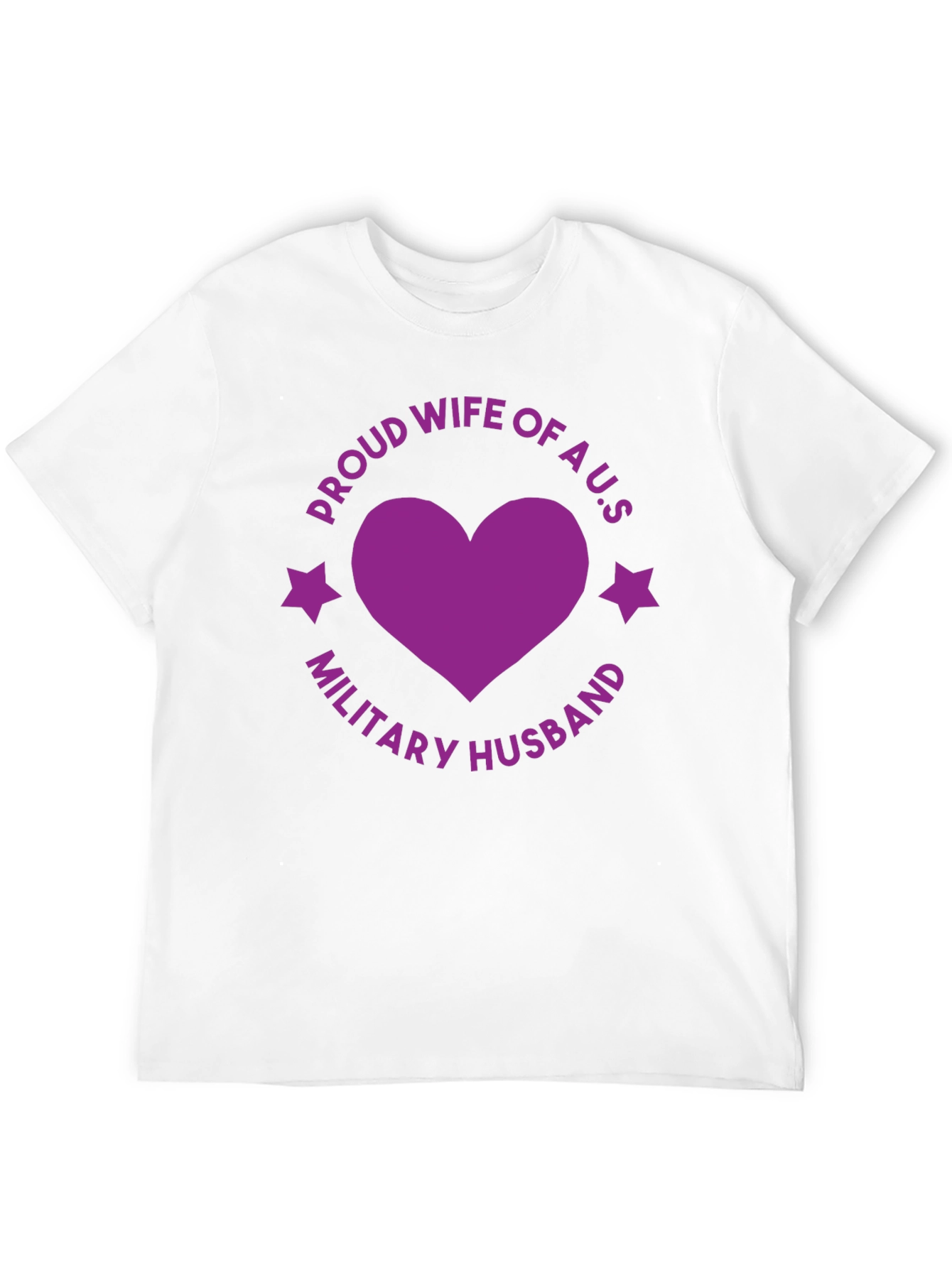 Proud Wife Military Husband Black Graphic Tee