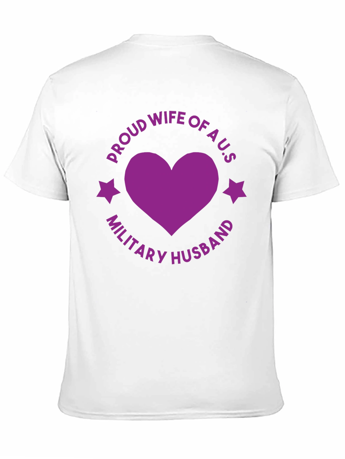 Proud Wife Military Husband Black Graphic Tee